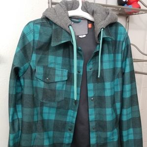 Volcom flannel jacket w/ hood